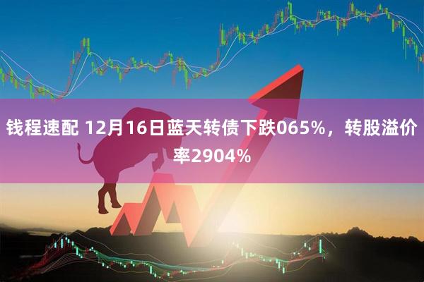 钱程速配 12月16日蓝天转债下跌065%，转股溢价率2904%